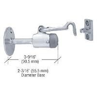 CRL Satin Chrome Finish Wall Mounted Heavy Duty Door Stop with Hook and Holder