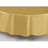 84 Plastic Round Tablecloth Gold 12 pieces by
