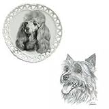 Australian Terrier Heart Shaped Plate, Porcelain by Rosalinde (8' diameter)
