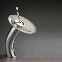 Waterfall Vessel Bathroom Sink Faucet Brushed Nickel