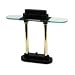 Ledu L9074 - Halogen Desk Lamp, Black/Brass Base, Glass Shade, 15 Inches High-LEDL9074