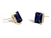 14K Yellow Gold Genuine Emerald-cut Sapphire Stud Earrings