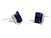 14K White Gold Genuine Emerald-cut Sapphire Stud Earrings