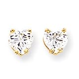 14k 6mm Heart Cubic Zirconia earring XE98CZ