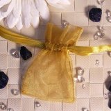 50 Stck gold Organzabeutel Organza Beutel Tschen Sckchen mini 6 x 9 cm