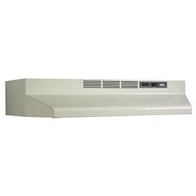 Broan F402402 Economy 24-Inch Four-way Convertible Under-Cabinet Mount Range Hood, Biscuit