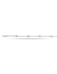 14K White Gold Puffed Hearts Anklet (Adjustable 9 - 10 Inches)
