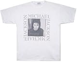 MICHAEL JACKSON - Black & White Portrait - White T-shirt