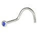 Swarovski Sapphire Screw Nose Ring
