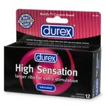 Durex High Sensation Lubricated Condoms, 12-Count Boxes (Pack of 4)