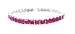 L. Erickson USA Squared Stone Swarovski Stretch Bracelet - Fuchsia Swarovski