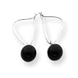 Earrings 14kt White Gold Onyx Bead Dangle