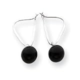 Sardelli - 14kt White Gold Onyx Bead Dangle Earrings