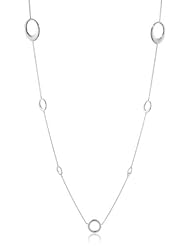 Judith Jack "Linked In" Sterling Silver Hammered Station Strandage Necklace, 42"