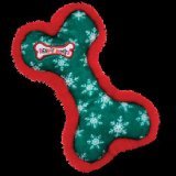 Bow Wow Beanies - GREEN SNOWFLAKE the Bone (Green w/ Snowflake Print & Red Trim)