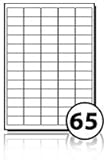 100 Sheets Quality Mini Address Labels 65 per A4 sheet (6500 Labels) - 38.1 mm x 21.2 mm, Inkjet, Laser or Copier, Non Jam, Matt White, Equivalent to Avery L7651
