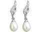 Pure Elegance: Sterling Silver Bridal Style Post Earrings with Pearls and CZ Diamonds - Gems Couture