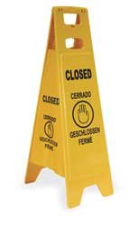 Tough Guy 2LEB2 Floor Sign, Yellow, 37 In