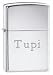 High Polish Chrome Engraved Zippo Lighter - Tupi
