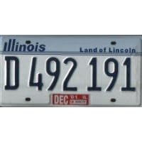 Illinois Blue and White License Plate