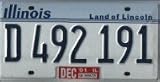 Illinois Blue and White License Plate