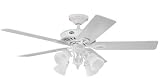 Hunter Ceiling Fans 20349 Westbury Fan - White with Light and Remote Indoor Fan 54