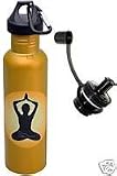 Yoga Style Eco Friendly 24oz Stainless Steel Bottle with Two Caps-One Sport & One Stainless Steel Loop