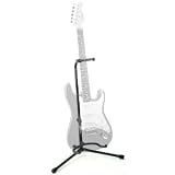 Black Guitar Stand- HEAVY DUTY - Suitable for all standard types of guitar - PADDED Neck Support & LOCKING retainer to secure your guitar