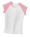 NEW District Threads - Ladies Cap Sleeve Raglan Tee White/Pink-M