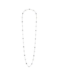 Sterling Silver 08.50- 47.25 Inches Freshwater Cultured White & Grey Pearl Necklace