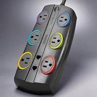 SmartSocket Premium Surge Protector, 6 Color-Code Adapter Outlets, 3,090 Joules (KMW62156) Category: Surge Suppressors