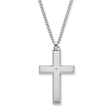 Men's Stainless Steel Diamond Cross