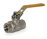 Industrial Grade 1WMY9 Ball Valve, Two Piece, 3 In, 316 SS Body