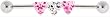 CLEAR AND PINK GEM HEART INDUSTRIAL BAR BRHRGCLPKA- 1-1/2