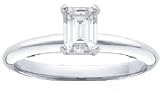 21QSFCVTG7L. SL160  1Ct. 14K. White Gold Certified Emerald Cut Diamond Solitaire Engagement Ring