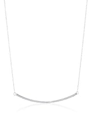 Polished Sterling Silver Long Bar Necklace, 16" + 3" extender