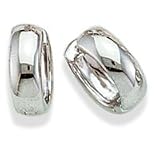 Plain shiny huggies Solid Sterling Silver Earrings