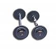 Black Barbell Sets W/ Rubber End Caps - 25-115 lb. Set