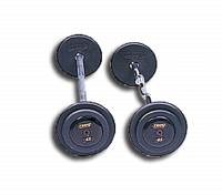 Black Barbell Sets W/ Rubber End Caps - 25-115 lb. Set