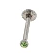 STAINLESS STEEL MONROE WITH GREEN CZ Gauge: 16, Ball Size: , Length: 10mm Sold as a Pair