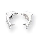 Sardelli - 14kt Polished White Gold Small Dolphin Earrings