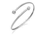 9ct White Gold and Cubic Zirconia Torc Bangle