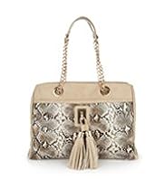 Per Una Faux Snakeskin Tassel Tote Bag