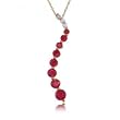 Ruby and Diamond Journey Pendant in Solid Yellow Gold