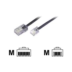 Bleil Telefonkabel RJ11-45 Anschlusskabel RJ11/S-RJ45/S flach 4A schwarz 4.00m
