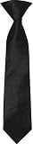Black solid color clip on ties for Toddler