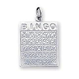 Sterling Silver Bingo Card Pendant