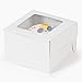 White Cupcake Boxes, 12 count - Each with Clear Window - Treat Boxes for Birthday Party, Events, Baby Shower, Wedding, and More