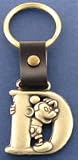 Mickey Mouse Letter D Brass Key Chain Disney