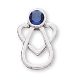 The Perfect Sterling Silver With Me Always September Birthstone Angel Pin - 15.5X10MM